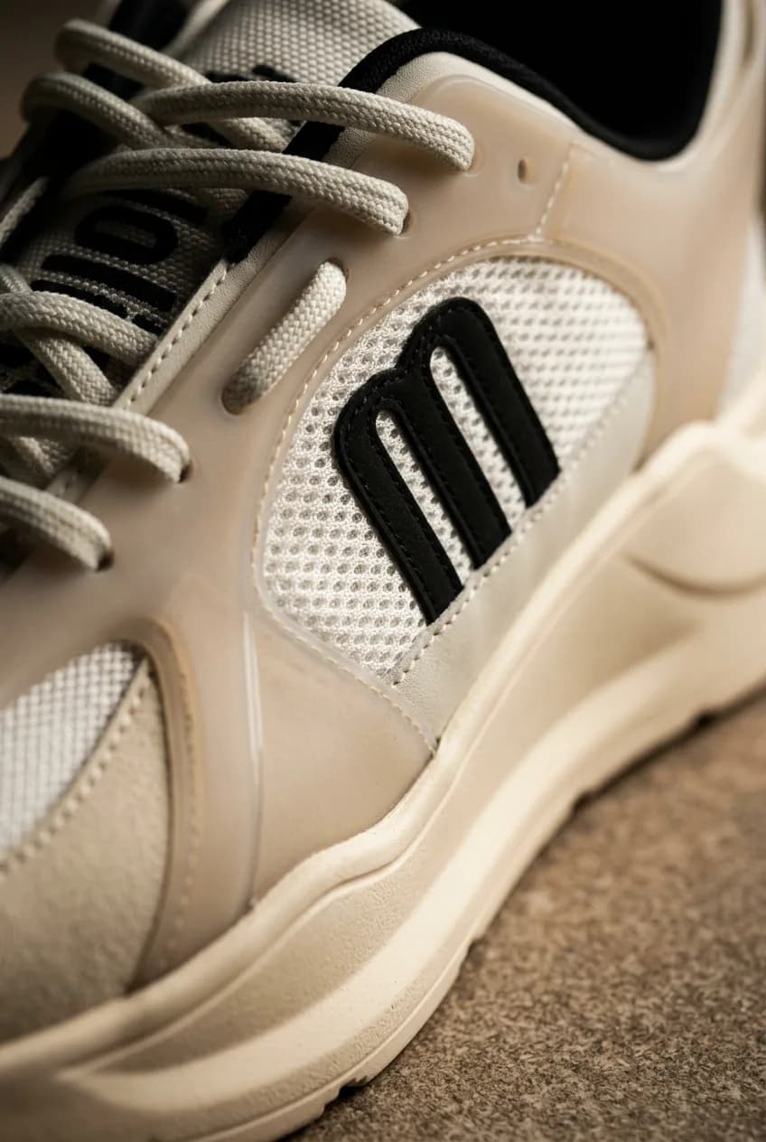 Chunky sneakers, detail framing generated by Shotfolio